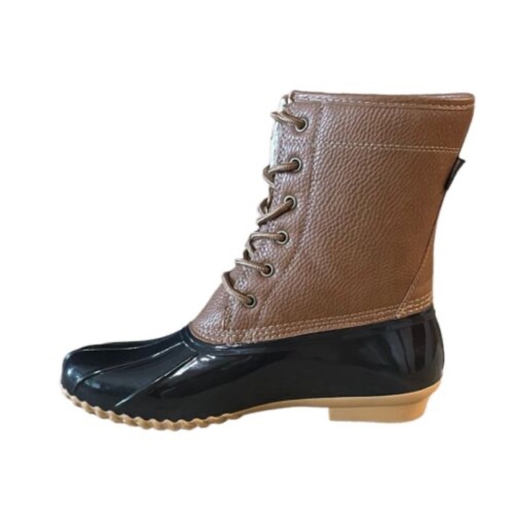 JBU by Jambu Womens Mid Calf Rain Boots Size 9.5 Brown Lace Up Duck Boot - Picture 4 of 9